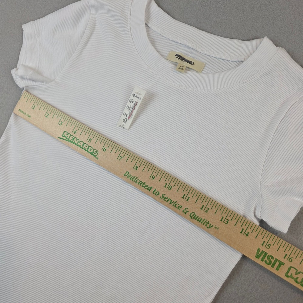 NWT! Madewell Women’s White Ribbed
Supima Cotton Short Sleeve Tee ND 836 XS - Picture 4 of 8